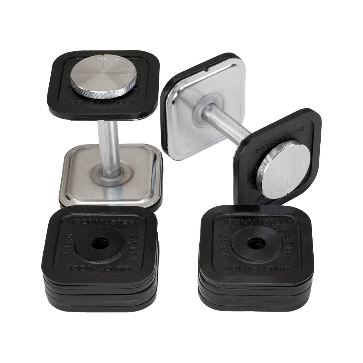 Ironmaster Quick-Lock Adjustable Dumbbell System 45 lb Set