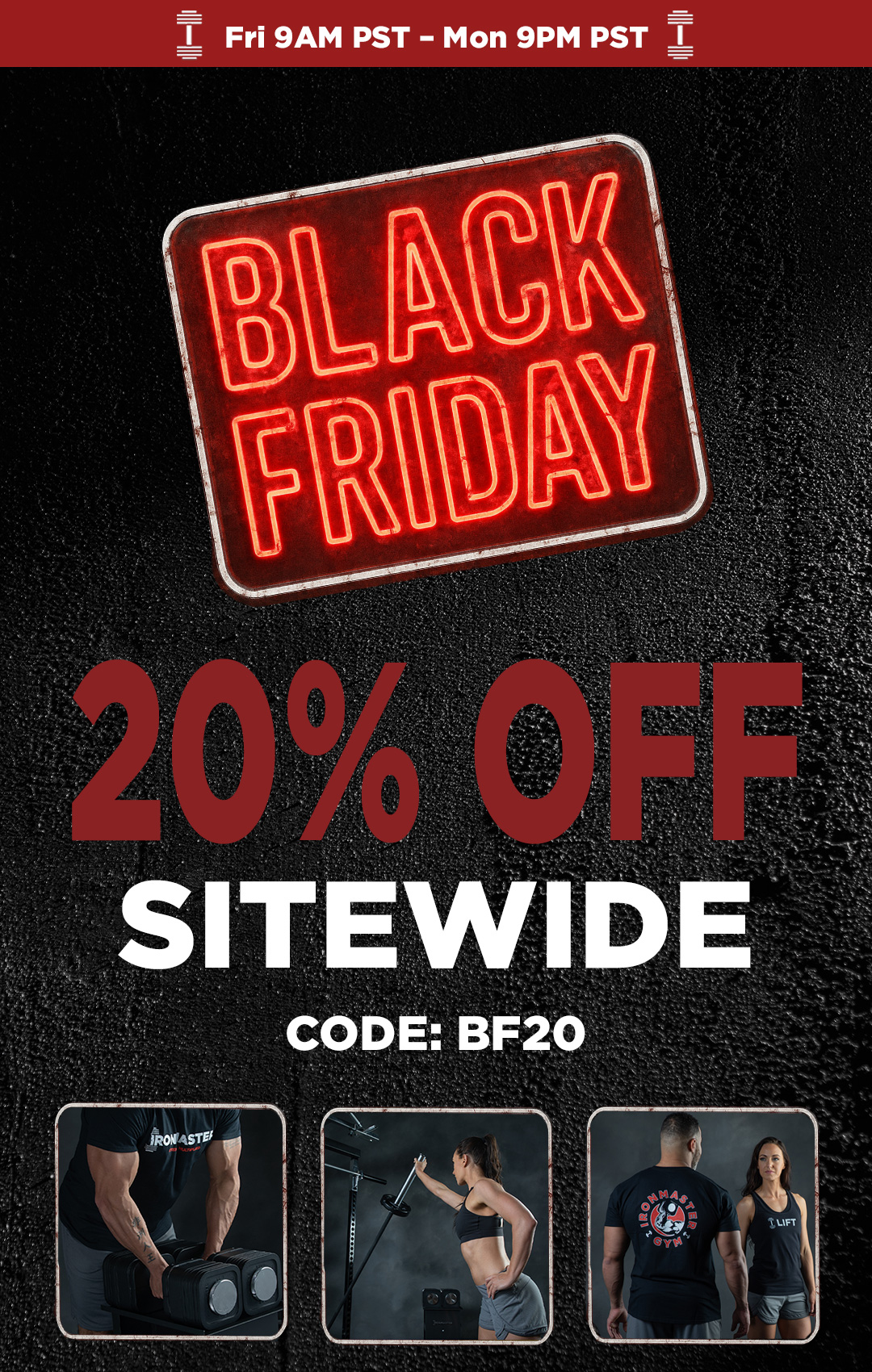 Ironmaster Homepage Black Friday Mobile Image